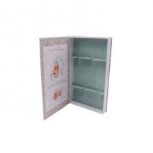 Multifunctional Book Shape Jewelry Organizer Box with 3 devisions,gift packaging box